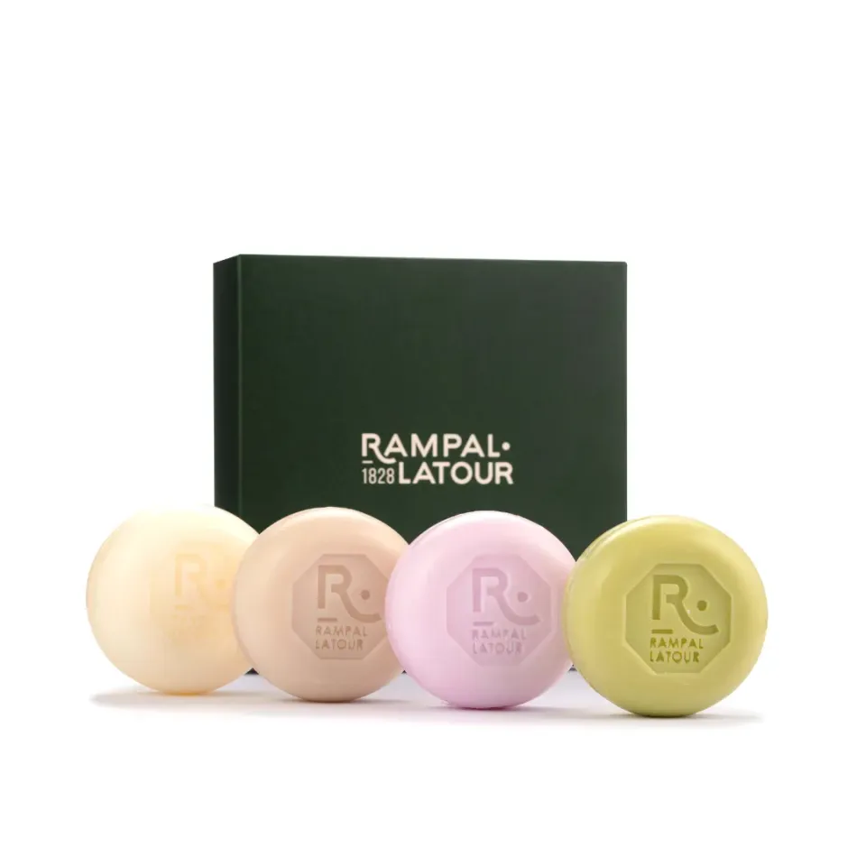 Rampal Latour cadeauset 4x125g zeep honing roos lavandin