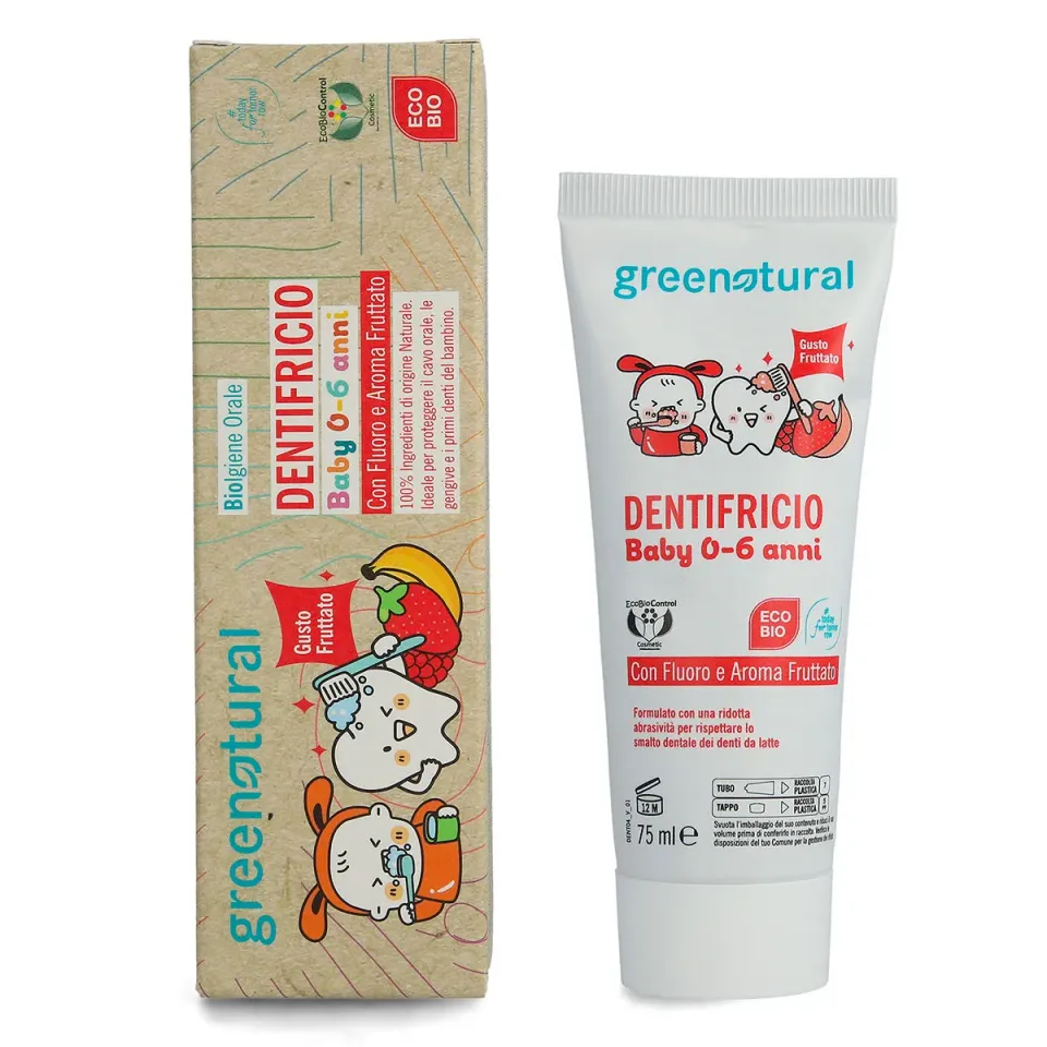 Greenatural Baby tandpasta voor kinderen 0-6 jaar met fluoride