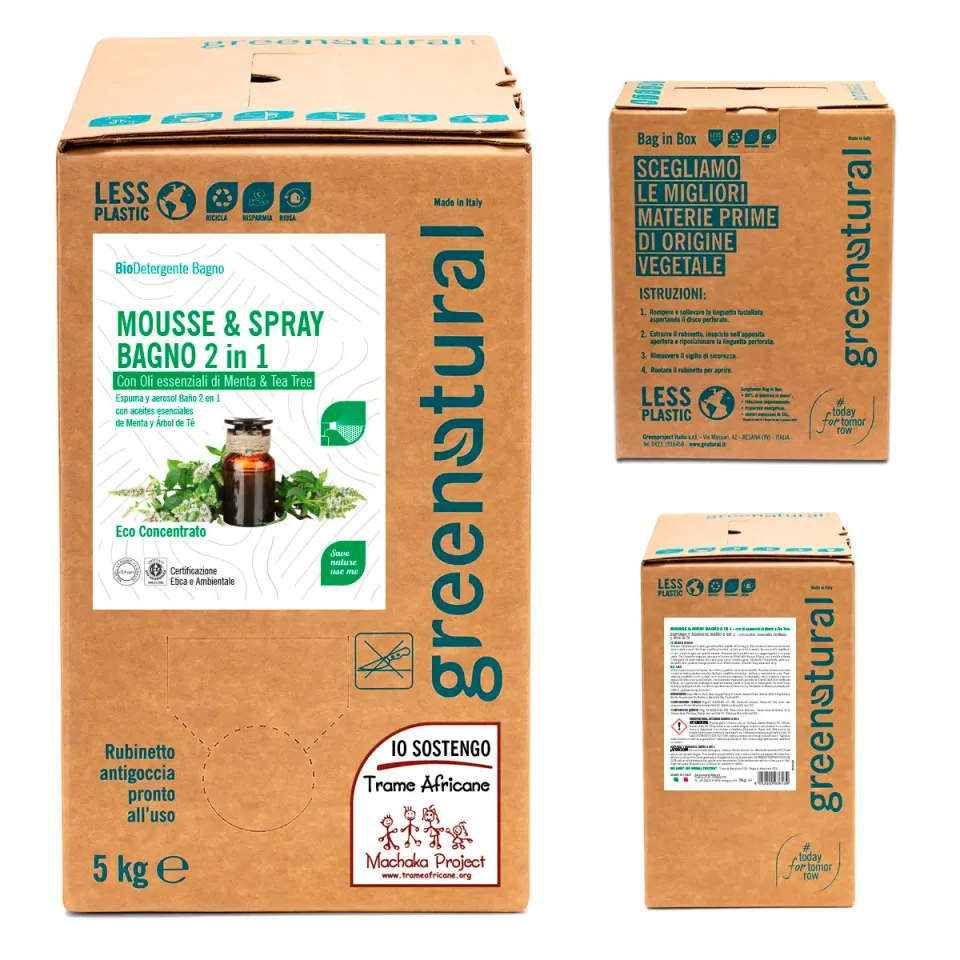 Greenatural Mousse Bagno 2in1 badkamerreiniger munt teatree