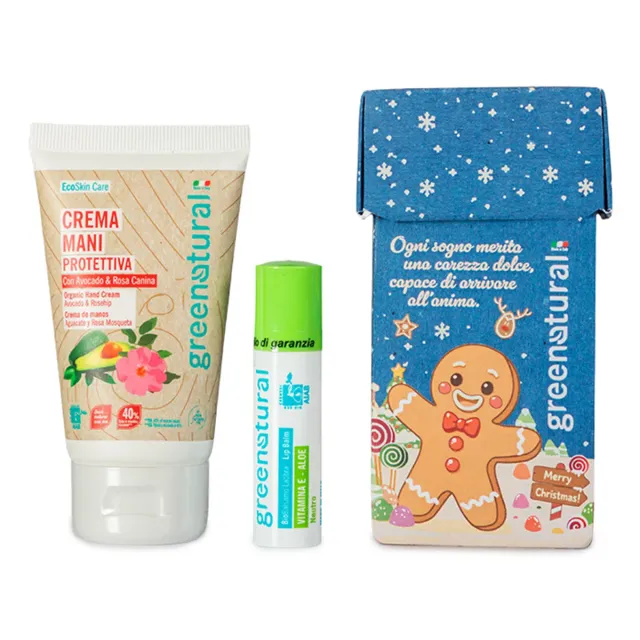 Greenatural Kerst cadeauset handcrème en lippenbalsem