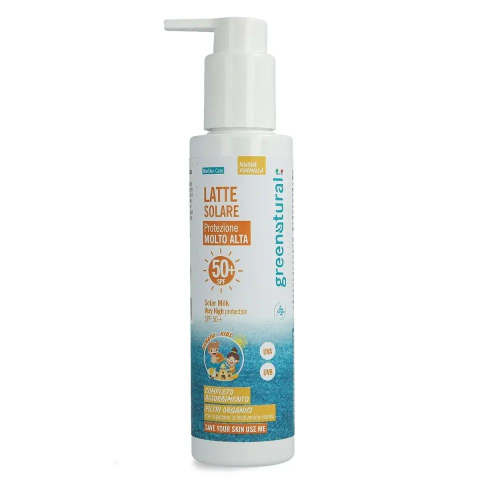 Greenatural Kinder Zonnemelk SPF 50+ Gezicht Lichaam Zeer Hoge Bescherming