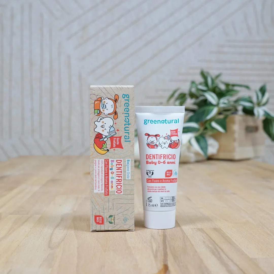 Greenatural Baby tandpasta voor kinderen 0-6 jaar met fluoride